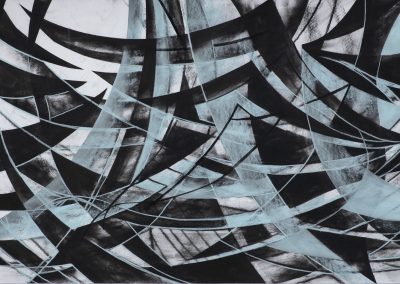 Aldo Pizzi, Artist | Swordsman | 2020 | 30" x 43" Framed | Charcoal/Pastel on Paper